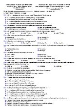 Đề kiểm tra học kỳ II môn Công nghệ Lớp 11 - Mã đề 357 - Năm học 2019-2020 - Trường THPT Trần Quang Diệu